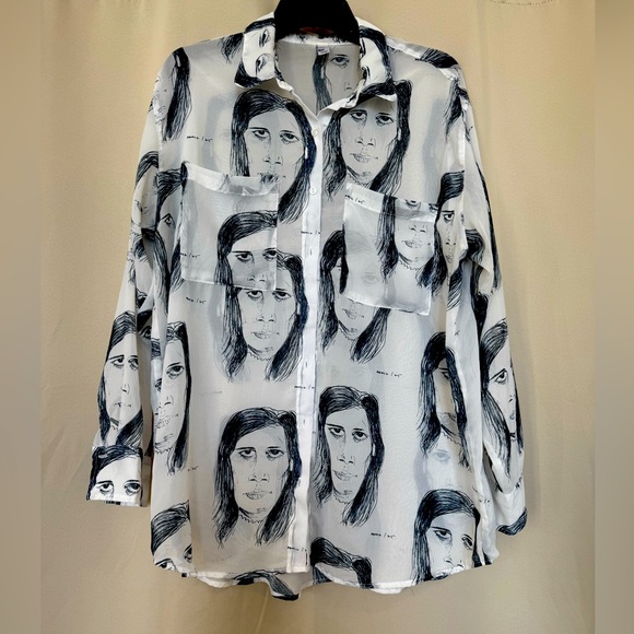 American Apparel Tops - American Apparel Multi Face Print Blouse